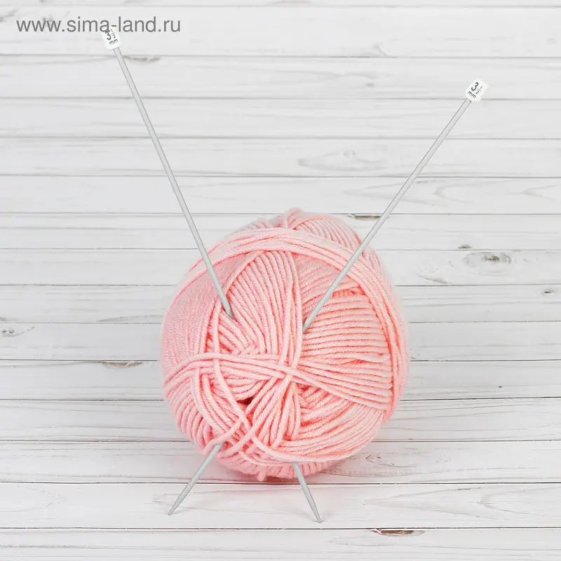 Спицы для вязания прямые, наконечник, d=3,5мм, 30см, 2шт