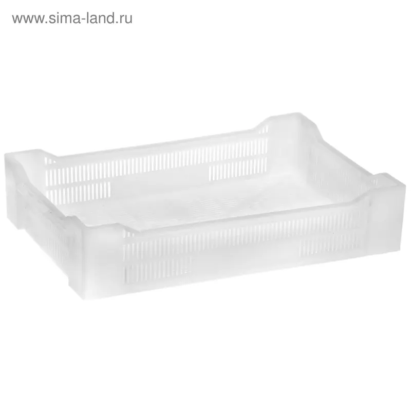 Ящик п/э 60х40х13,5 см "Ягодный", морозостойкий, цвет белый