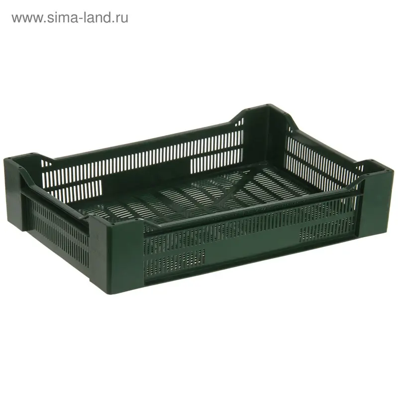 Ящик п/э 60х40х13,5 см "Ягодный", цвет зеленый