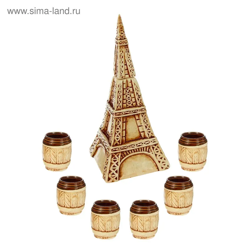 Штоф с рюмками "Эйфелева башня" 7 предметов, 0,5 л