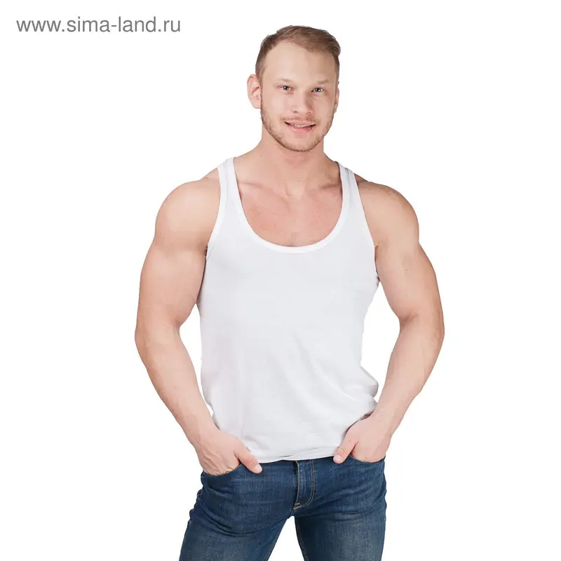 Майка мужская белая, р-р 48