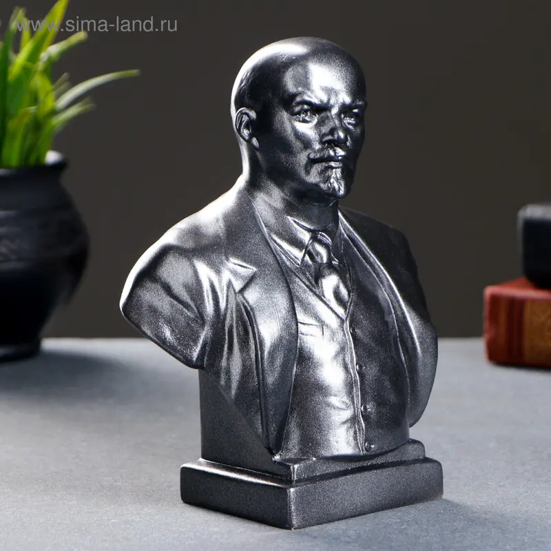 Бюст Ленин большой металлик 9х19х15см