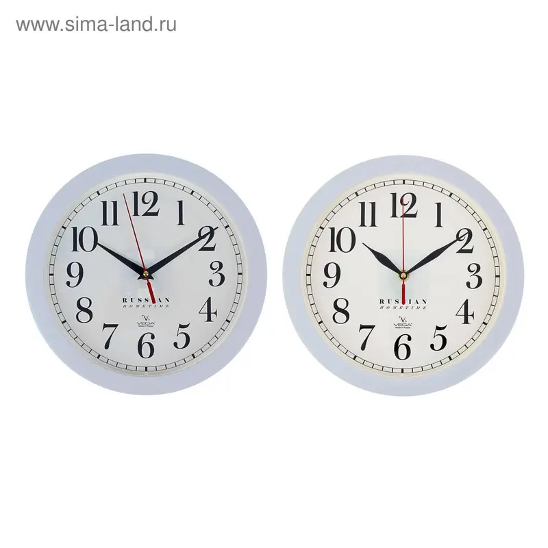 Часы настенные круглые Russian Hometime 3, белые