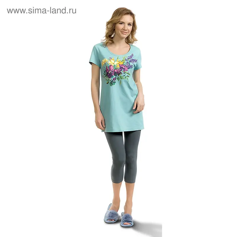 Пижама женская, размер 46 (M), цвет голубой