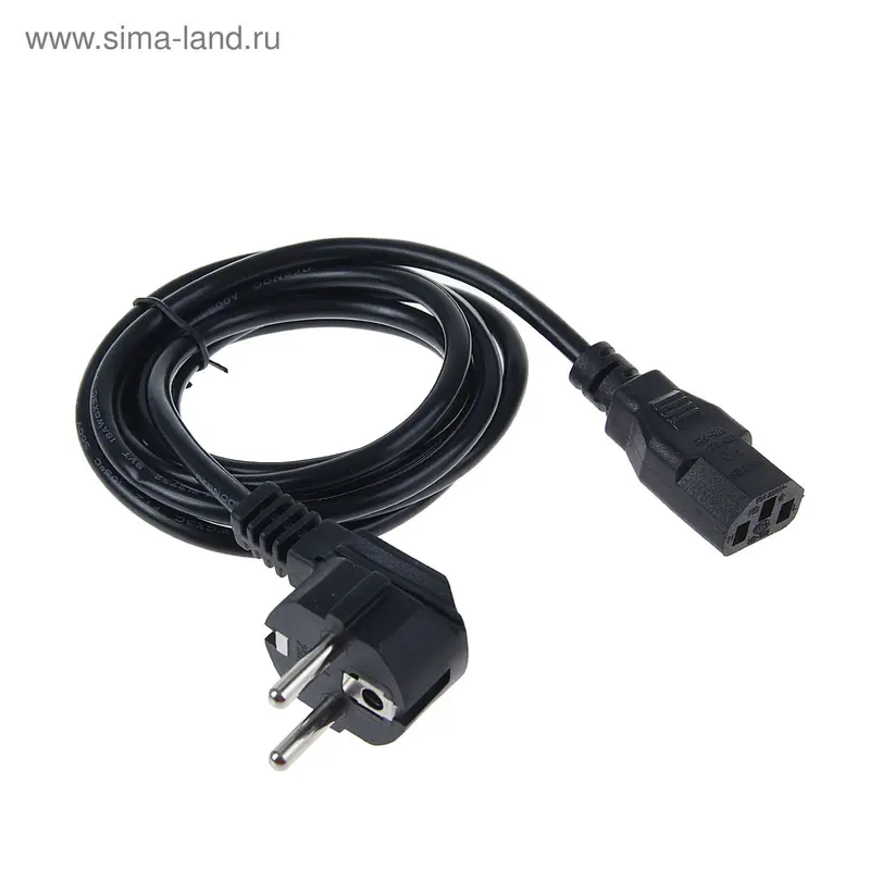 Кабель питания Smartbuy PC-18, Schuko - C13, 6 А, 1.8 м, черный