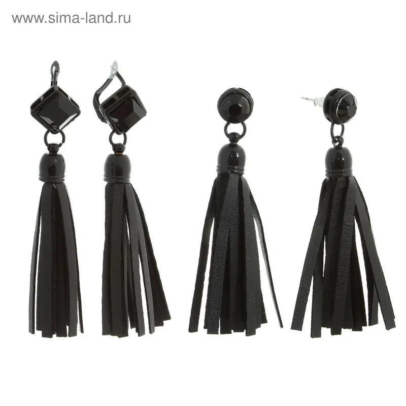 Серьги «Кисти малые» форма МИКС, цвет черный