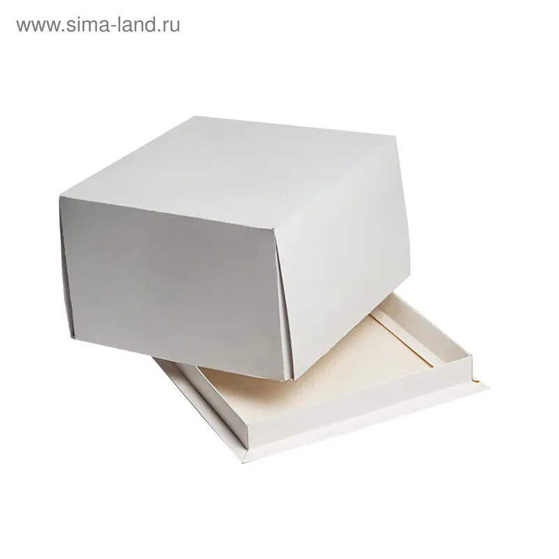 Кондитерская упаковка, короб белый 21 х 21 х 10 см