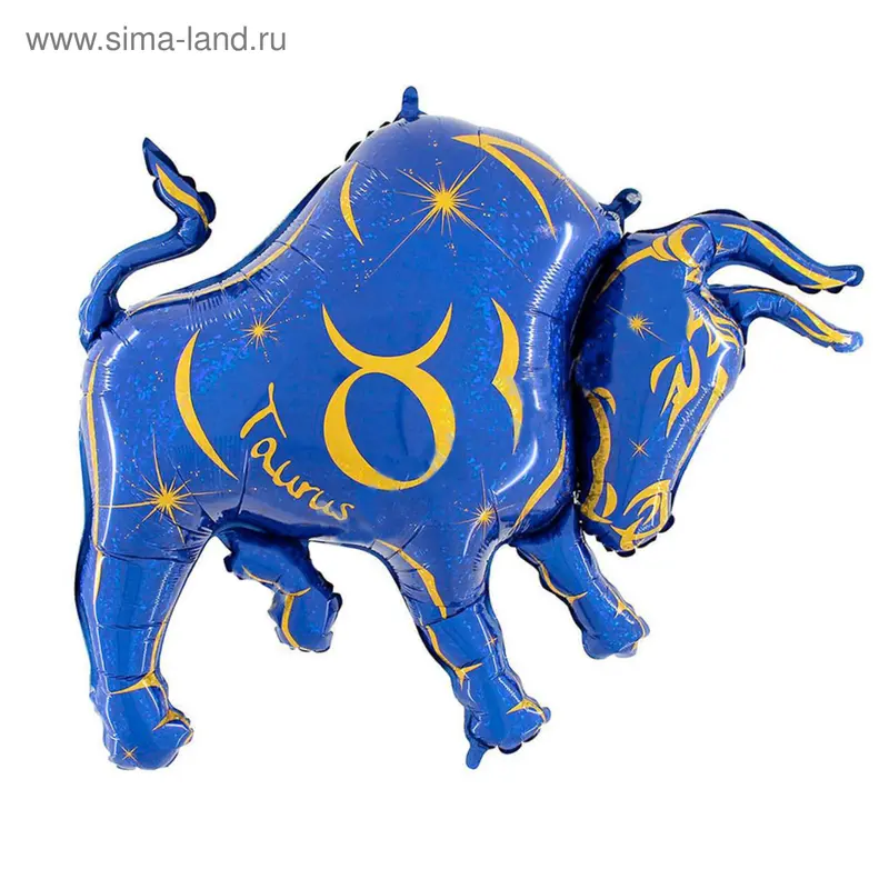 Шар фольгированный 51" "Знак зодиака Телец", цвет синий