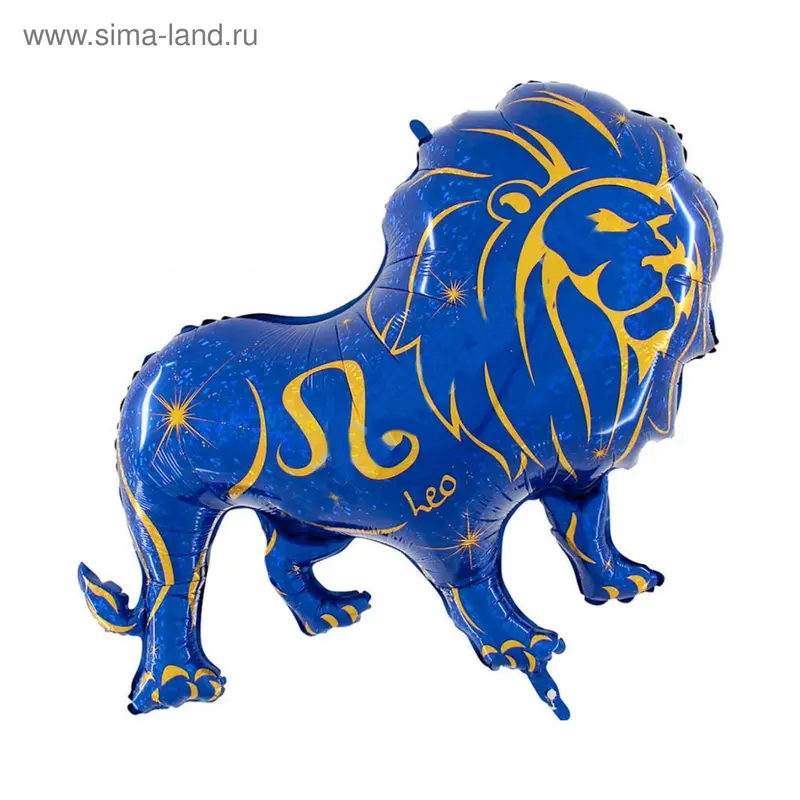 Шар фольгированный 46" "Знак зодиака Лев", цвет синий