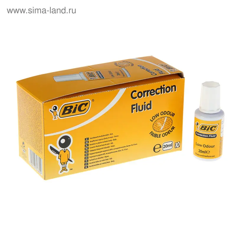 Корректирующая жидкость 20 мл, BIC Correction Fluid, водная основа
