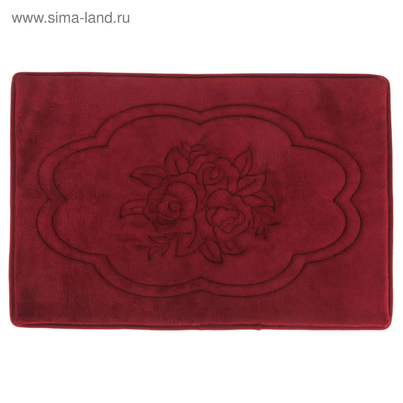 Коврик 40х60 см "Розы" цвет бордовый