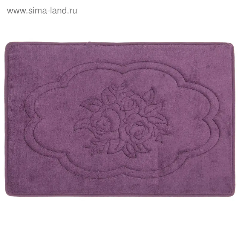 Коврик 40х60 см "Розы" цвет фиолетовый