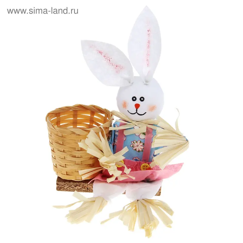 Декор дачный "Кролик с кашпо" 17*9*36 см