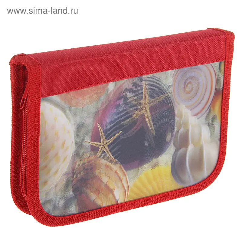 Пенал 1 секция 130*200 мм, ткань 3D "Ракушки"