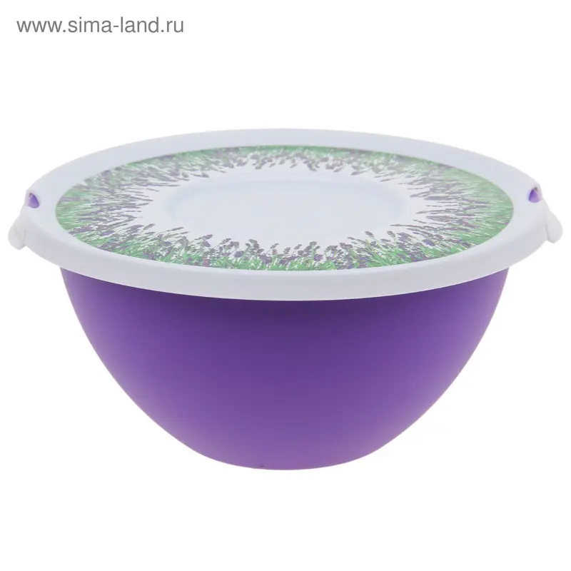 Миска с крышкой, 4 л «Лаванда», цвет фиолетовый