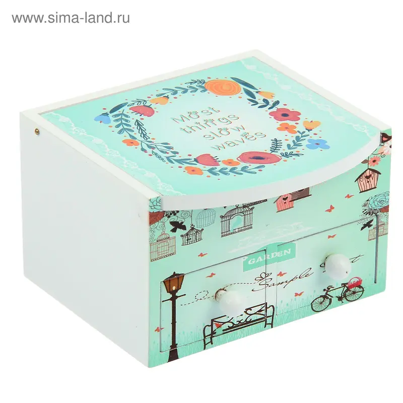 Шкатулка "Птичка в саду" 11х9х7 см