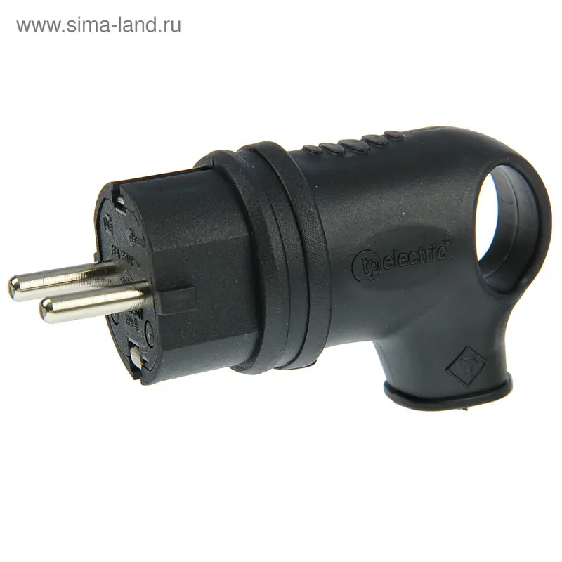 Вилка каучуковая "Т-Пласт", 16 А, IP44, 2P+E