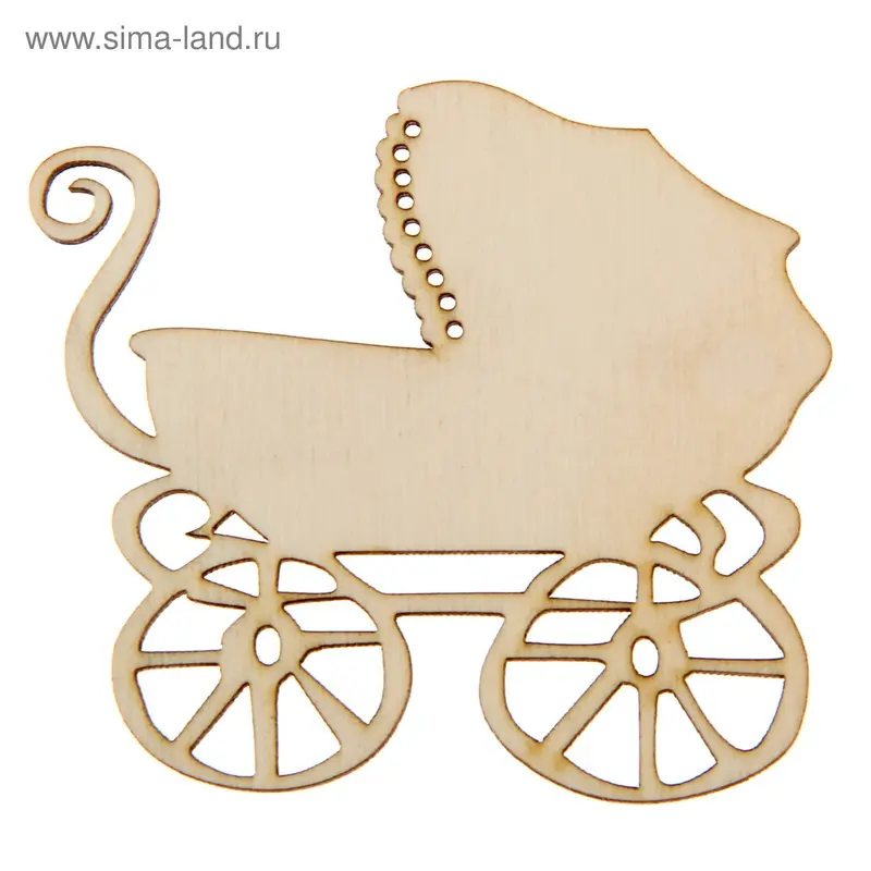 Бирка для декора "Коляска" малая, 8х8 см (80679)