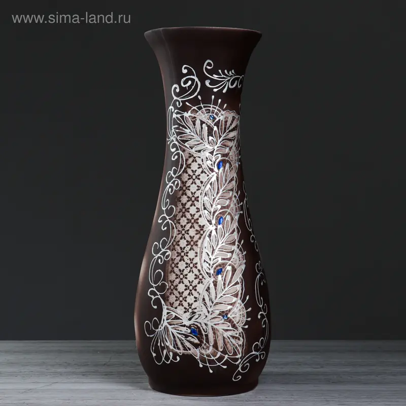 Ваза напольная "Осень", ажур, стразы, 58 см, микс