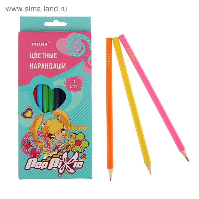 яКарандаши 12цв PopPixie, в карт/коробке PP16-BCL12