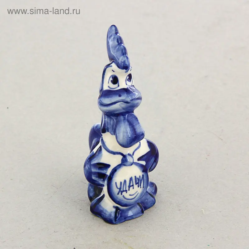 Сувенир "Петушок Афанасий", гжель кобальт