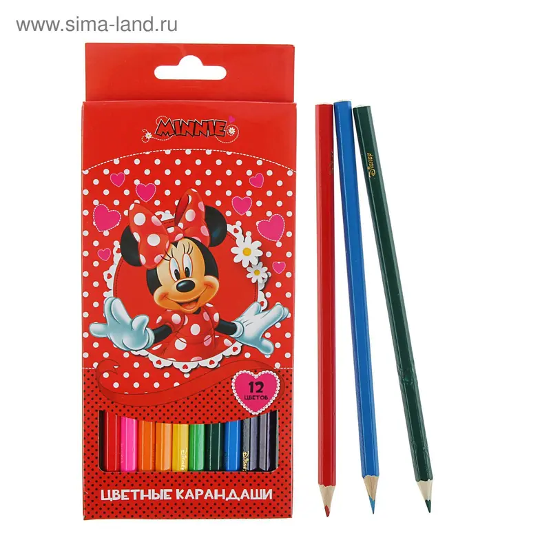 Карандаши 12 цветов Disney "Феи"