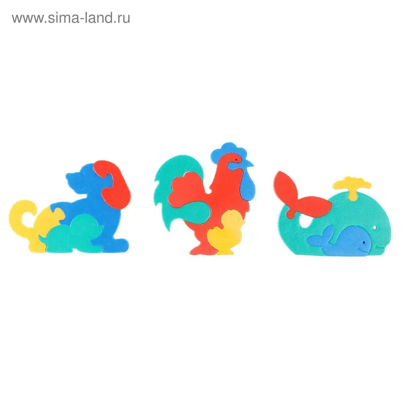 Мягкая мозаика «Фигурки животных 3 шт», МИКС
