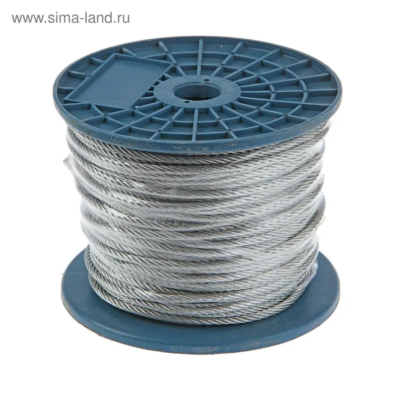 Трос для растяжки DIN 3055, d=6 мм, в катушке 100 м