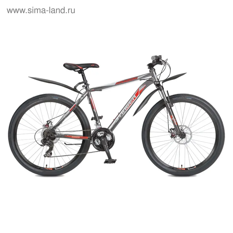 Велосипед 26" Stinger Aragon 250D, 2016, цвет серый/красный, размер 20"