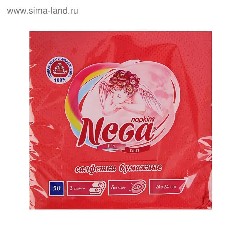 Салфетки бумажные Nega, 2 слоя, 50 шт., МИКС