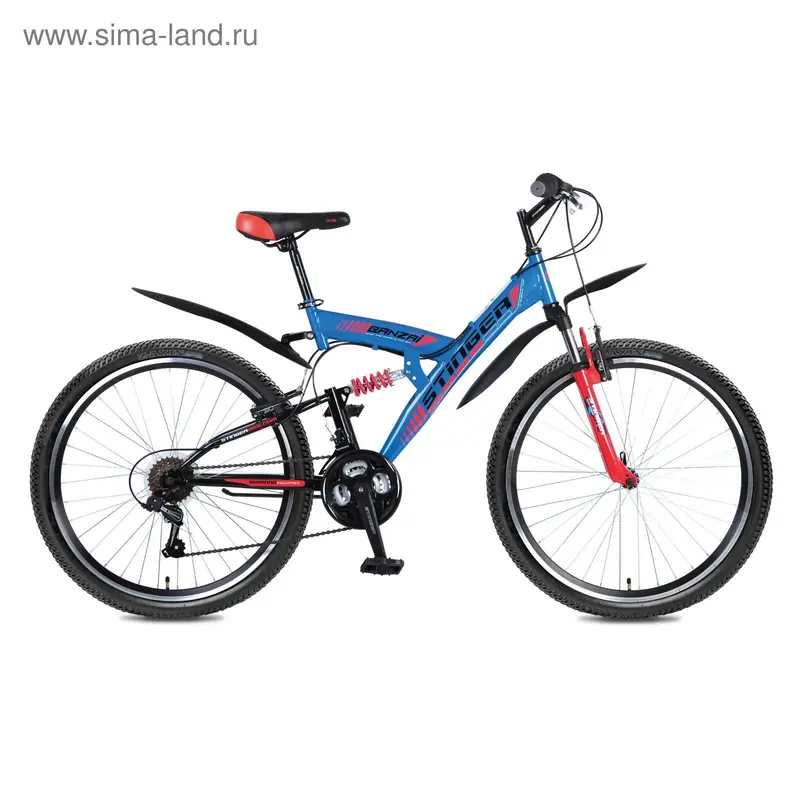 Велосипед 26" Stinger Banzai, 2016, цвет синий, размер 18"