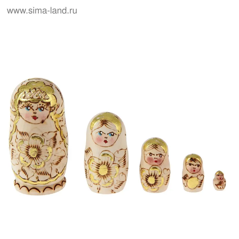 Матрешка выжигание, 5 -кукольная, 10 см