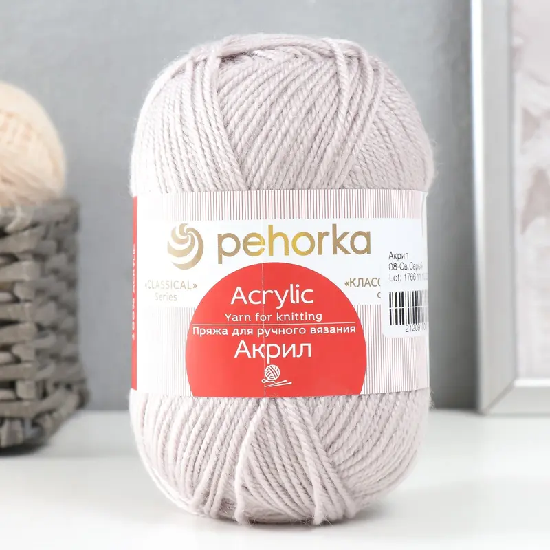 Пряжа "Акрил" 100% акрил 300м/100гр (08-Св.Серый)