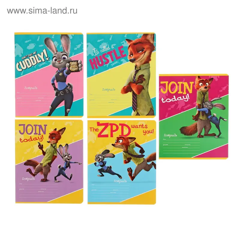 тетрадь 12л лин Disney. Зверополис-6 цвет мел/обл 12-8150
