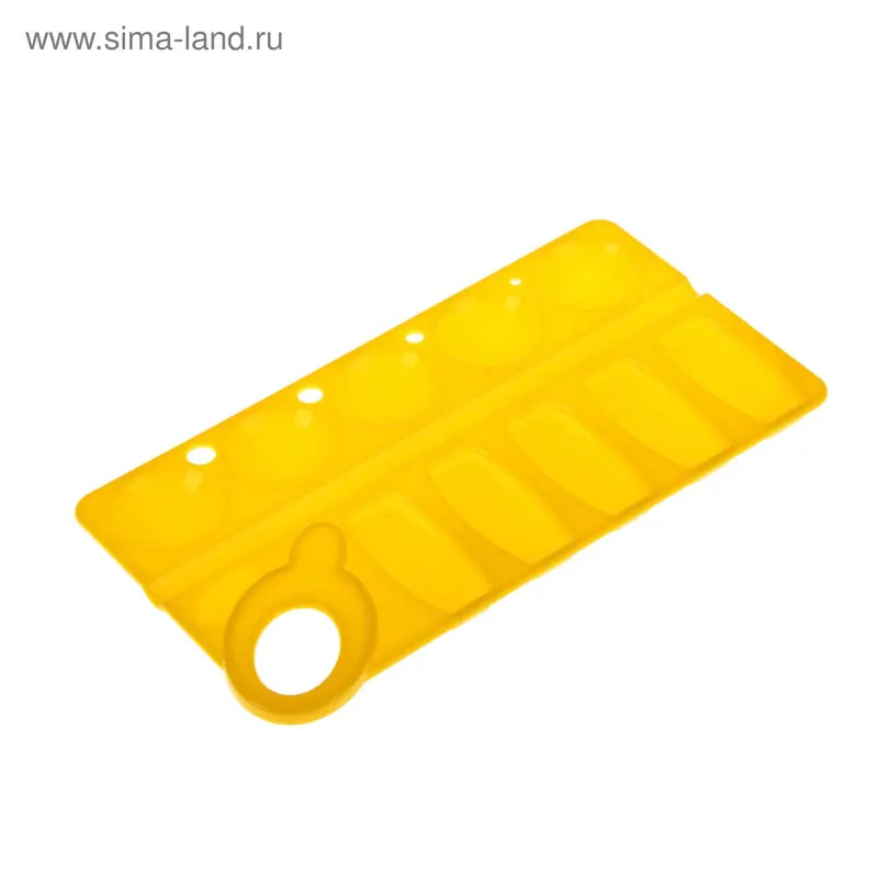 Палитра прямоугольная, 10 ячеек, Стамм, жёлтая