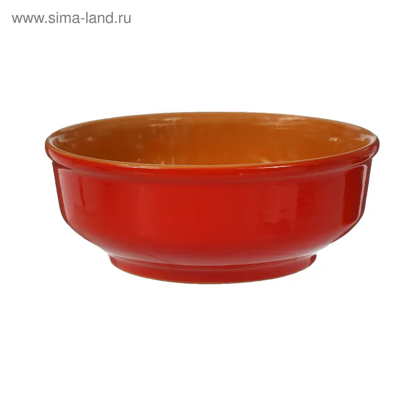 Миска "Русская" средняя красный 0,8 л