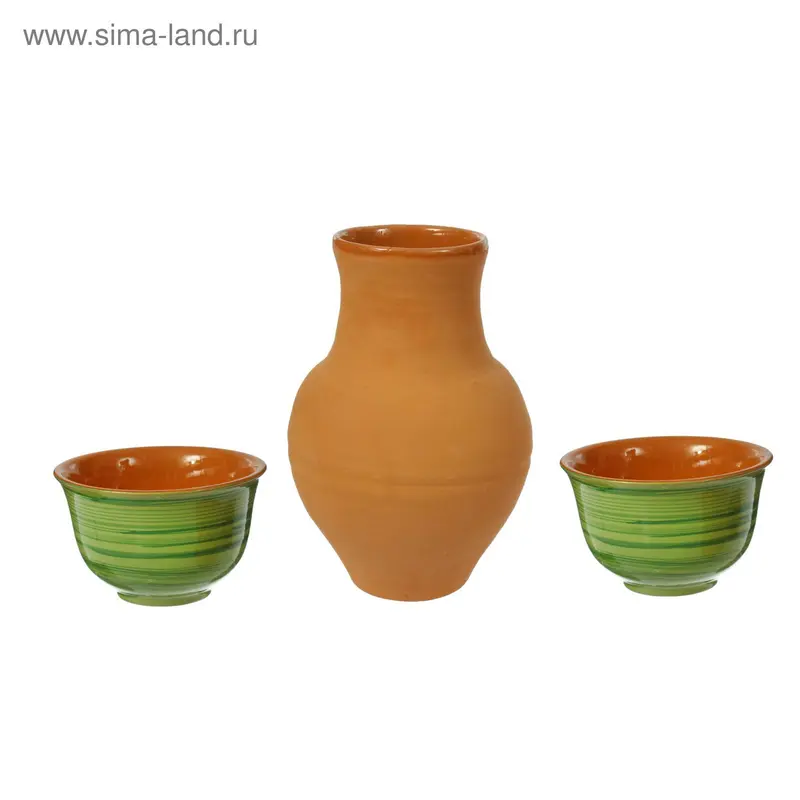 Набор Крынка+2 пиалы на корзинке 1*2л+2*0,4л