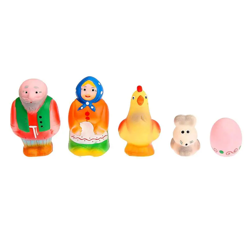 Набор резиновых игрушек «Курочка Ряба и золотое яичко», 5 шт