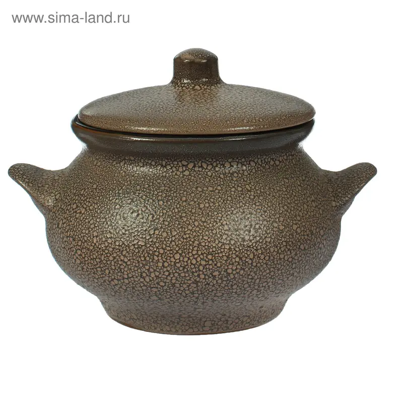 Горшок керамический для запекания Русский мрамор 0.95 л