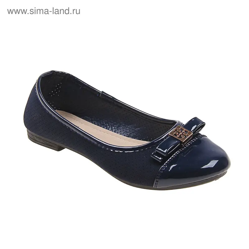 Балетки повседневные для девочки, цвет синий, размер 34 (арт. LLK 0049-4)