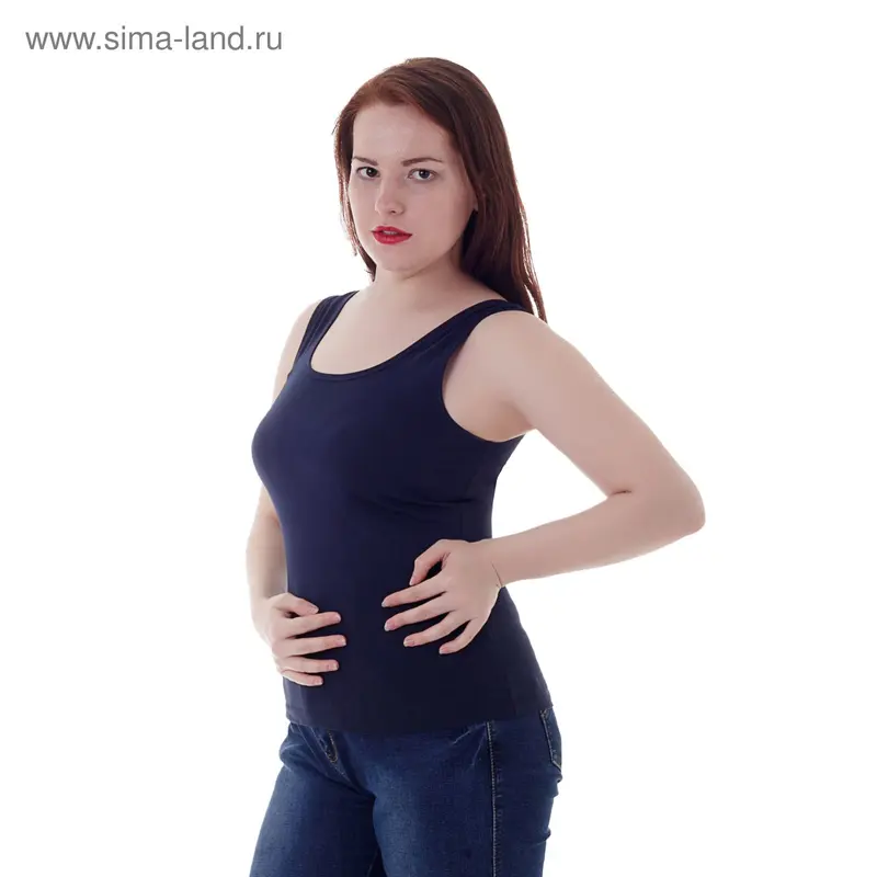 Майка женская А434, тёмно-синий, р-р 52 (XXL)