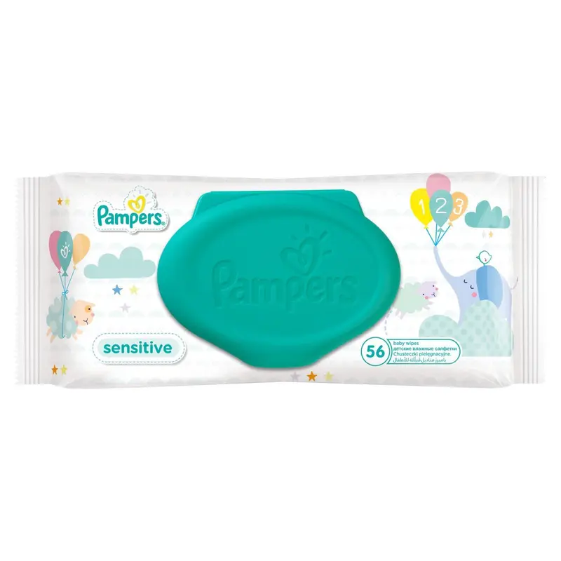Влажные салфетки Pampers Sensitive детские, 56 шт