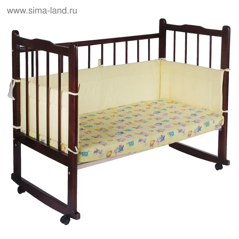 Бортик "Горошки", 4 части (2 части: 32х60 см, 2 части: 32х120 см), цвет жёлтый (арт. 10115)