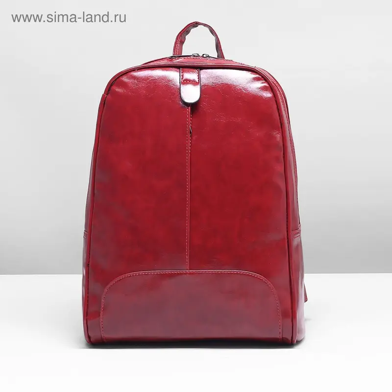 Рюкзак молодёжный на молнии, 2 отдела, 2 наружных кармана, красный