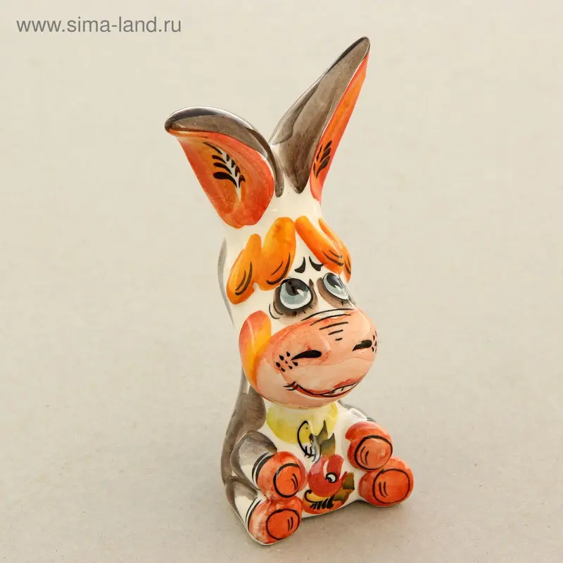 Сувенир «Осёл», гжель, цветной