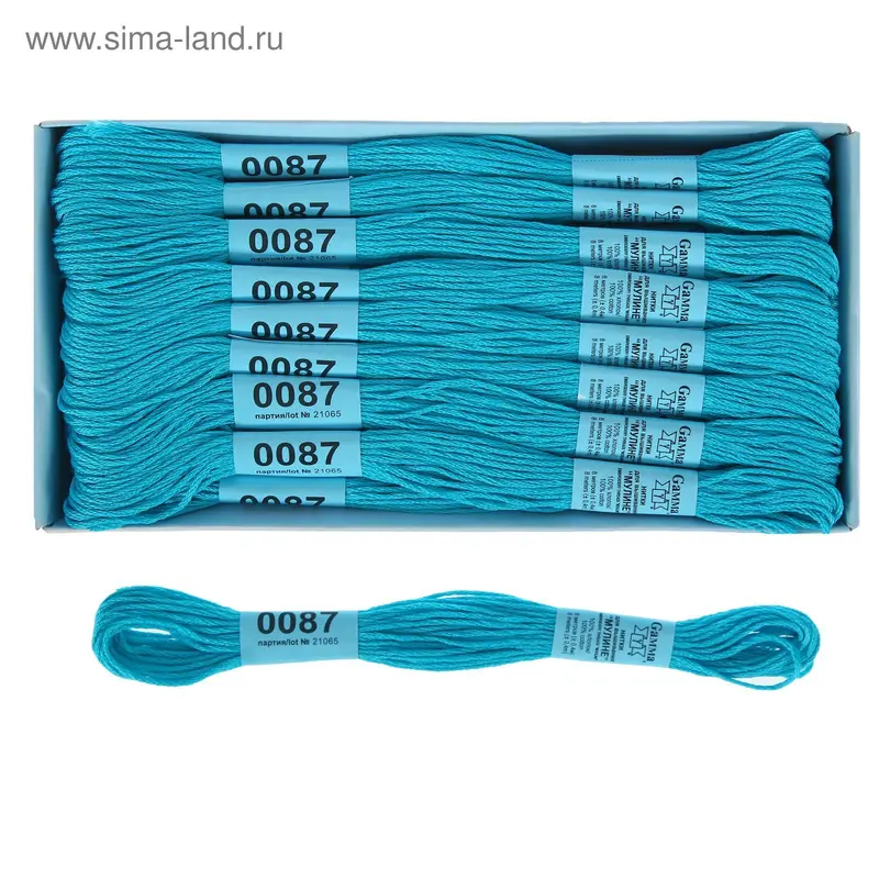 Мулине, №0087, 8±1м, цвет ярко-голубой