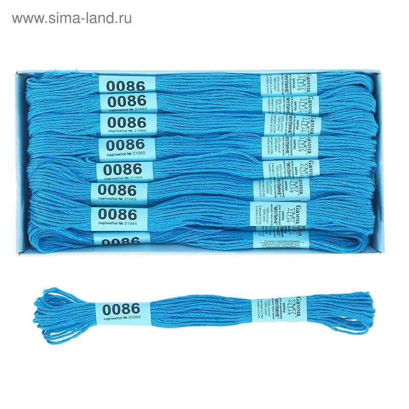 Мулине, №0086, 8±1м, цвет ярко-синий