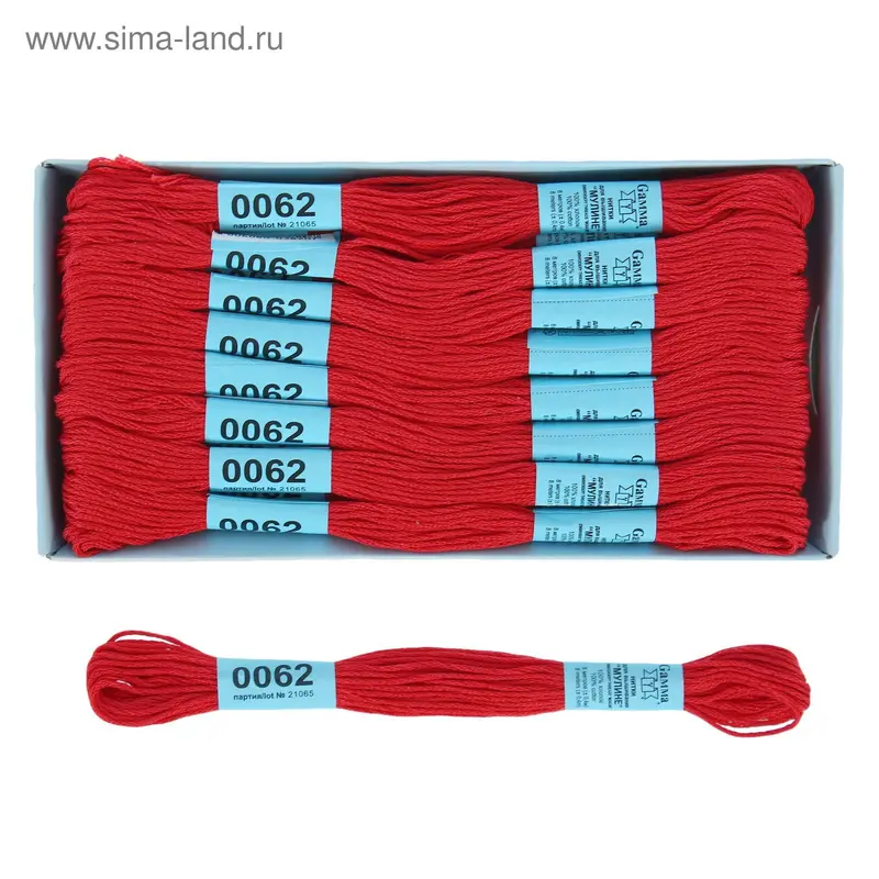 Мулине, №0062, 8±1м, цвет красный