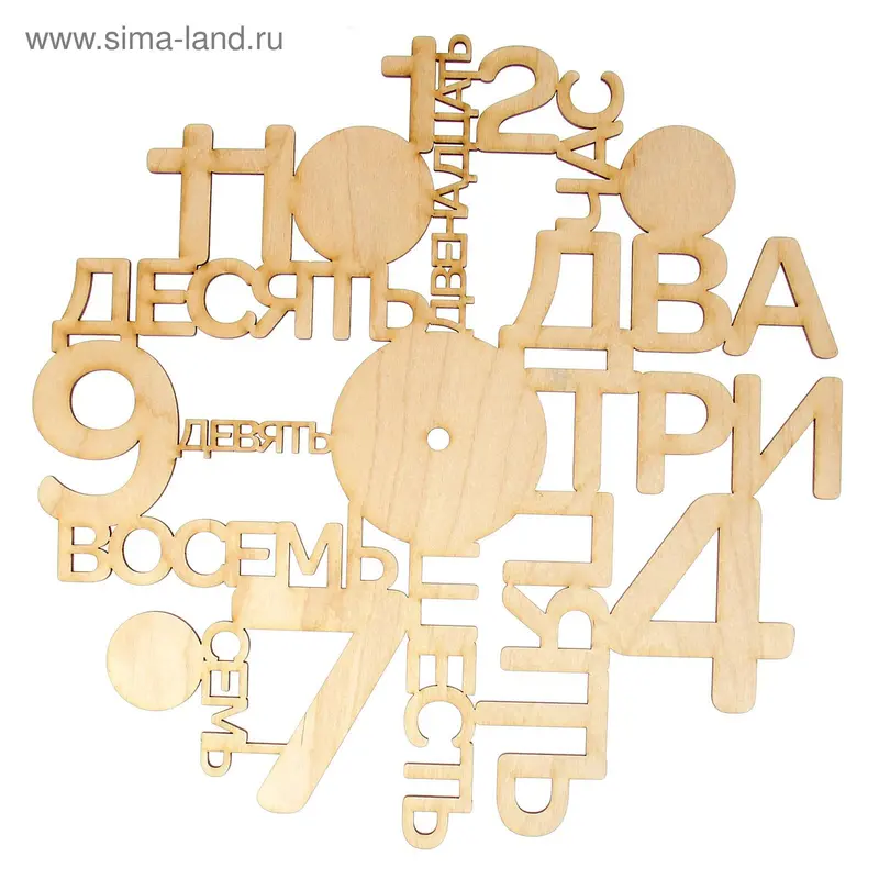 Основа для часов фанера 3 мм "Цифры" 30х30 см