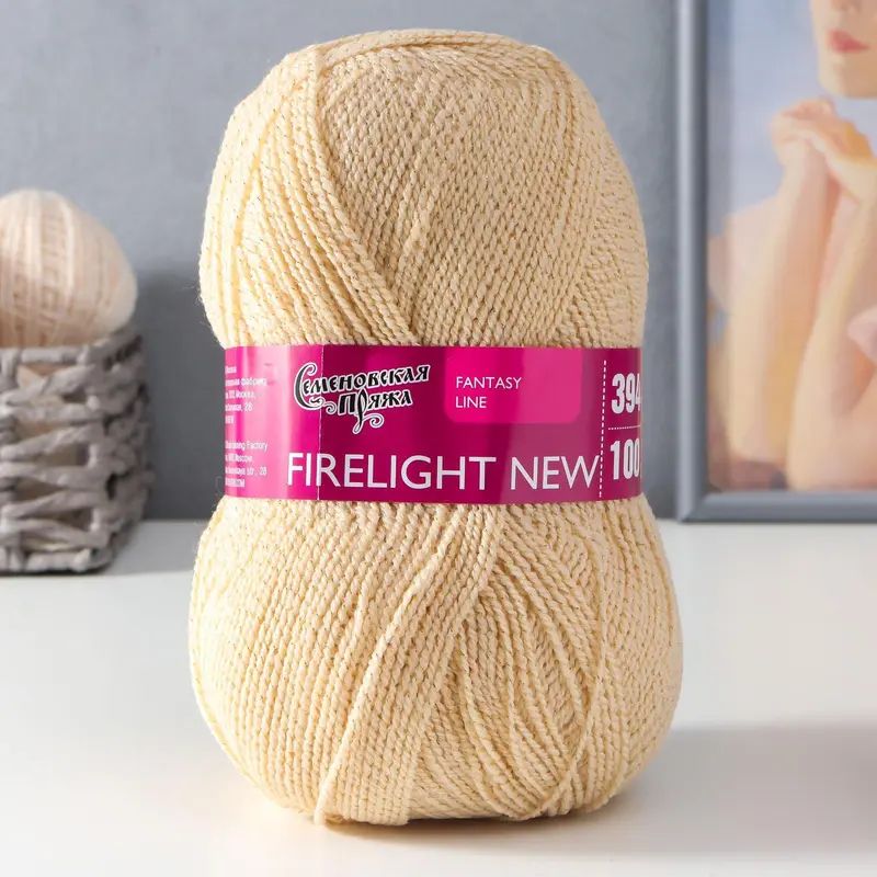 Пряжа Firelight (Костер) 96% акрил, 4% метанит 394м/100гр вереск-зол (5285)